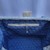 Sac à projets tricot crochet broderie toile feuillage bleu