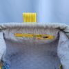 Sac à projets tricot crochet broderie jaune fleuri
