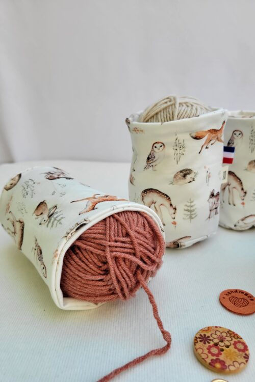 Chaussette-a-cake-animaux chaussette à cake ou pelote de laine avec fond motifs animaux