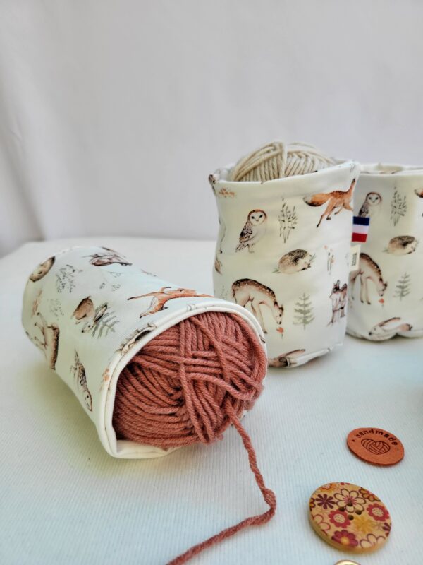 Chaussette-a-cake-animaux chaussette à cake ou pelote de laine avec fond motifs animaux