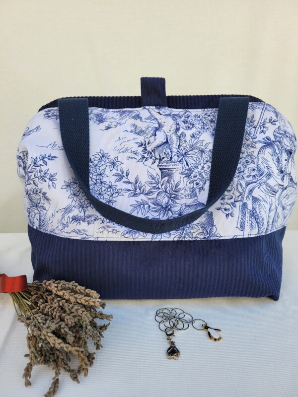 Sac-Jouy1 Sac à projets grand format Toile de Jouy