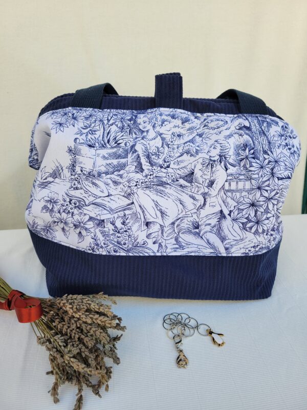 Sac-Jouy2 Sac à projets grand format Toile de Jouy