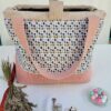 Sacs à projets et accessoires pour tricot crochet broderie en velours rose et motifs confettis