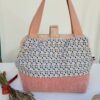 Sacs à projets et accessoires pour tricot crochet broderie en velours rose et motifs confettis