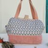 Sacs à projets et accessoires pour tricot crochet broderie en velours rose et motifs confettis