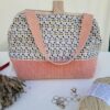 Sacs à projets et accessoires pour tricot crochet broderie en velours rose et motifs confettis