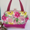 Sacs à projets et accessoires pour tricot crochet broderie rouge fleuri rose