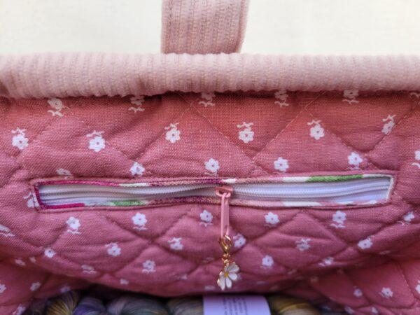 Sacs à projets et accessoires pour tricot crochet broderie rouge fleuri rose
