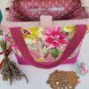 Sacs à projets et accessoires pour tricot crochet broderie rouge fleuri rose