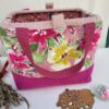 Sacs à projets et accessoires pour tricot crochet broderie rouge fleuri rose