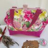 Sacs à projets et accessoires pour tricot crochet broderie rouge fleuri rose