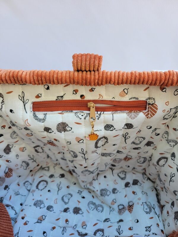 Sac-hérissons3 Sacs à projets et accessoires pour tricot crochet broderie motifs hérissons