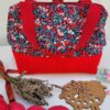 Sacs à projets et accessoires pour tricot crochet broderie rouge fleuri cerise