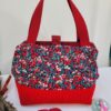 Sacs à projets et accessoires pour tricot crochet broderie rouge fleuri cerise