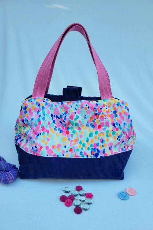 Sac à projets grand format bleu rose