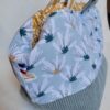 Sacs à projets tricot crochet broderie ocre et pétrole