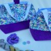 Sacs à projets tricot crochet broderie tons violets