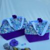 Sacs à projets tricot crochet broderie tons violets