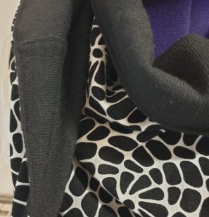 Chèche en lin coton et maille anthracite