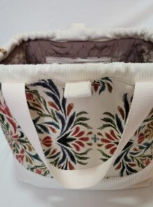 Sacs à projets et accessoires pour tricot crochet broderiegrand format (XL) écru et motifs psychédéliques + 2 chèches à carreaux