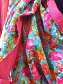 Chèche rose fuschia coton et double gaze