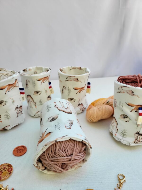 chaussette4 chaussette à cake ou pelote de laine avec fond motifs animaux