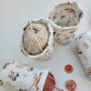 chaussette5 chaussette à cake ou pelote de laine avec fond motifs animaux