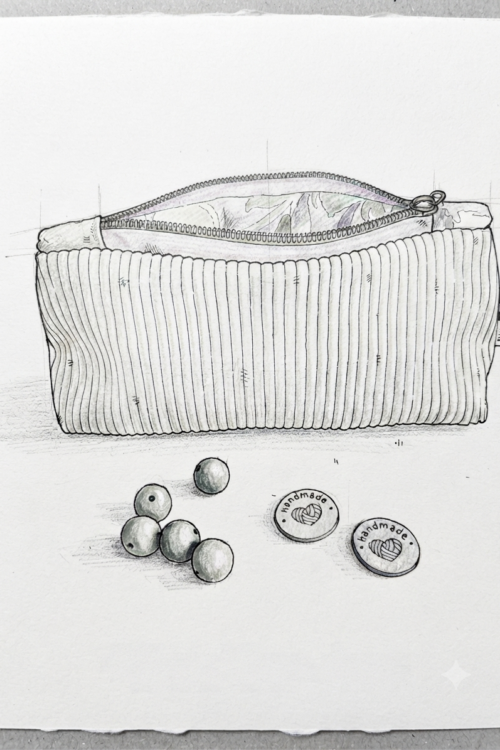 croquis crayon d'une trousse