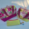 Petit et grand sac à projet tricot crochet broderie velours fleuri