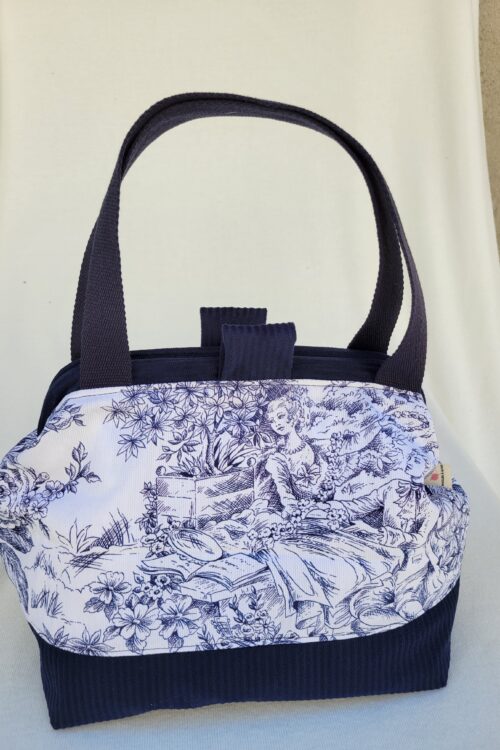 petit-sac-jouy5 Sacs à projets tricot crochet broderie toile de Jouy bleu/blanc
