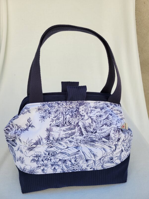 petit-sac-jouy5 Sacs à projets tricot crochet broderie toile de Jouy bleu/blanc