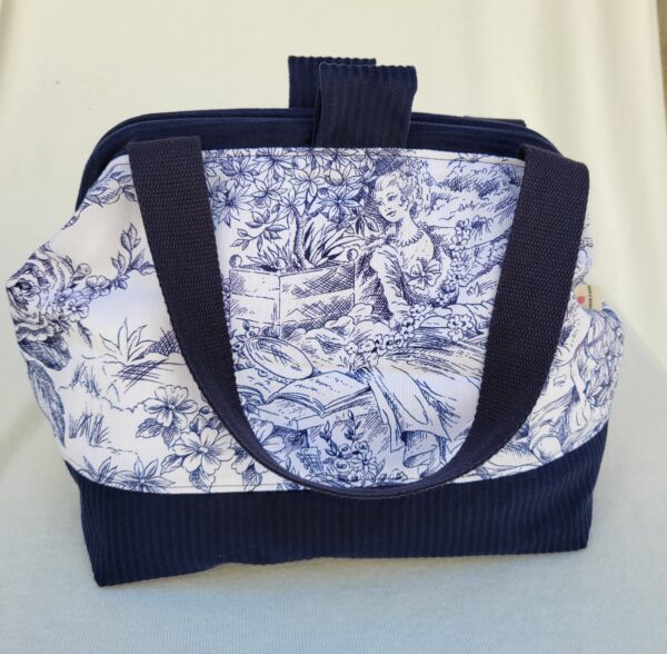 petit-sac-jouy6 Sacs à projets tricot crochet broderie toile de Jouy bleu/blanc