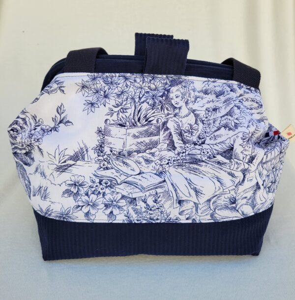 petit-sac-jouy7 Sacs à projets tricot crochet broderie toile de Jouy bleu/blanc