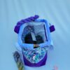 petit sac à projet tricot crochet broderie fleurs violettes