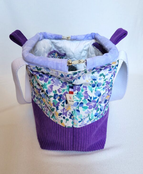 Sacs à projets tricot crochet broderie violet