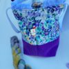 petit sac à projet tricot crochet broderie fleurs violettes