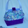 petit sac à projet tricot crochet broderie fleurs violettes