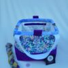 petit sac à projet tricot crochet broderie fleurs violettes