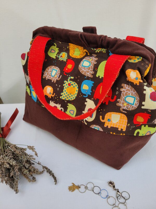 Sacs à projets et accessoires pour tricot crochet broderie motifs éléphants
