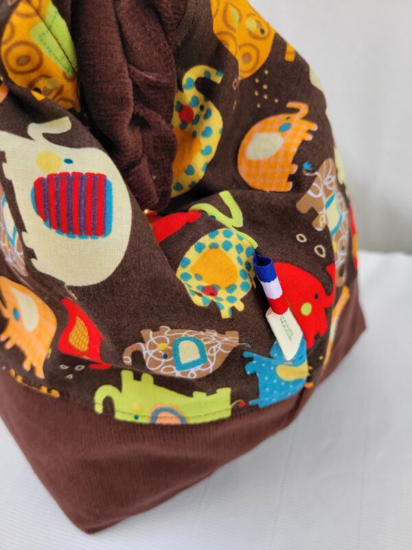 Sacs à projets et accessoires pour tricot crochet broderie motifs éléphants
