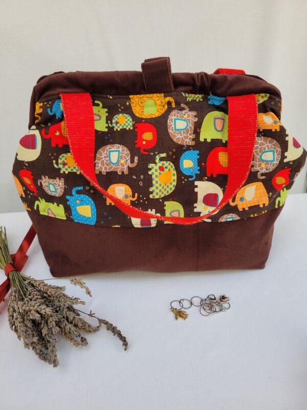 Sacs à projets et accessoires pour tricot crochet broderie motifs éléphants