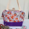 sac-fleurs-violettes1 Sac à projet tricot crochet broderie velours violet et fleurs