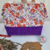 sac-fleurs-violettes5 Sac à projet tricot crochet broderie velours violet et fleurs