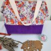sac-fleurs-violettes7 Sac à projet tricot crochet broderie velours violet et fleurs