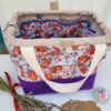 sac-fleurs-violettes9 Sac à projet tricot crochet broderie velours violet et fleurs