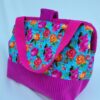 sac à projet tricot crochet broderie fuschia