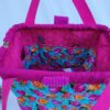 sac à projet tricot crochet broderie fuschia