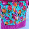sac à projet tricot crochet broderie fuschia