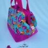 sac à projet tricot crochet broderie fuschia