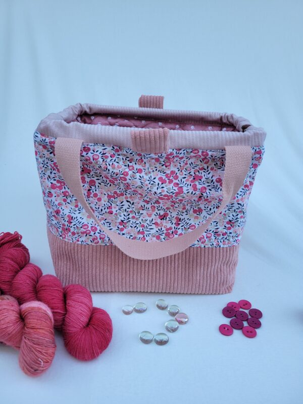 sac_vieux_rose sac à projet tricot crochet broderie tons roses